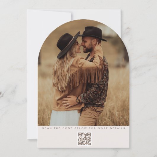 Modern Pampas Grass Wedding Save the Date Card Kaart (Achterkant)
