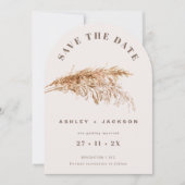 Modern Pampas Grass Wedding Save the Date Card Kaart (Voorkant)