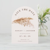 Modern Pampas Grass Wedding Save the Date Card Kaart (Staand voorkant)