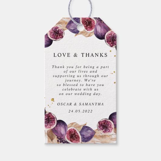 Modern Pampas & Paarse Figs Beauty Lijst Cadeaulabel (Voorkant)