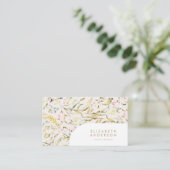 Modern Pampas Spring Wildbloemen Floral Corporate Visitekaartje (Staand voorkant)
