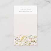 Modern Pampas Spring Wildbloemen Floral Cream Corp Visitekaartje (Achterkant)