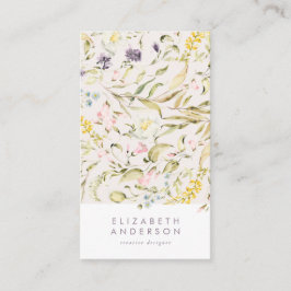 Modern Pampas Spring Wildbloemen Floral Cream Corp Visitekaartje