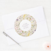 Modern Pampas Spring Wildbloemen Floral Cream Ronde Sticker (Envelop)