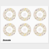 Modern Pampas Spring Wildbloemen Floral Cream Ronde Sticker (Vel)