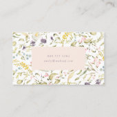 Modern Pampas Spring Wildbloemen Floral Cream Visitekaartje (Achterkant)