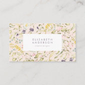 Modern Pampas Spring Wildbloemen Floral Cream Visitekaartje (Voorkant)