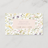 Modern Pampas Spring Wildflower Logo Cream Visitekaartje (Achterkant)