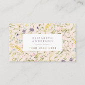 Modern Pampas Spring Wildflower Logo Cream Visitekaartje (Voorkant)