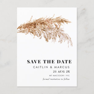 Modern Pampas Wedding Save The Date Briefkaart