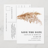 Modern Pampas Wedding Save The Date Briefkaart (Voorkant / Achterkant)