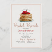 Modern Pancakes Bridal Brunch Shower Roos Gold Folie Uitnodiging (Voorkant)