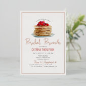 Modern Pancakes Bridal Brunch Shower Roos Gold Folie Uitnodiging (Staand Voorkant)
