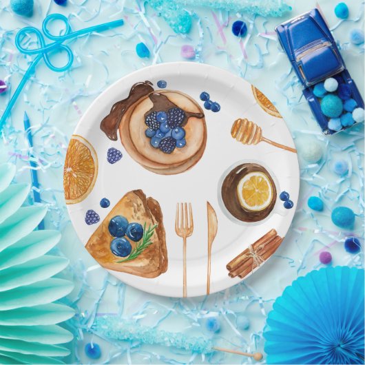 Modern Pancakes Kitchen Beauty Breakfast Papieren Bordje (Feest)
