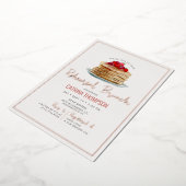 Modern Pancakes Rehearsal Brunch Roos Gold Folie Uitnodiging (Gedraaid)