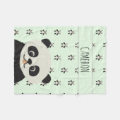 Modern Panda Beer baby naam groen Fleece Deken (Voorkant (Horizontaal))