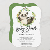 Modern Panda Beer Baby shower Invitation Kaart (Voorkant / Achterkant)