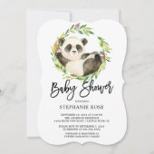 Modern Panda Beer Baby shower Invitation Kaart (Voorkant)