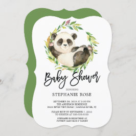 Modern Panda Beer Baby shower Invitation Kaart