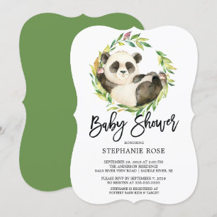 Modern Panda Beer Baby shower Invitation Kaart