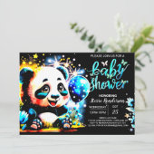 Modern Panda Wonderland Journey Boy Baby shower Kaart (Staand voorkant)
