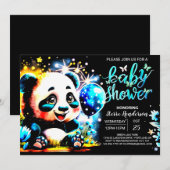 Modern Panda Wonderland Journey Boy Baby shower Kaart (Voorkant / Achterkant)