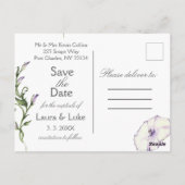 Modern Pansy Bewaar de datum Briefkaart (Achterkant)