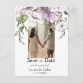 Modern Pansy Bewaar de datum Briefkaart (Voorkant)