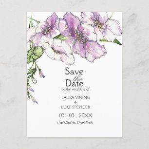 Modern Pansy Bewaar de datum Briefkaart