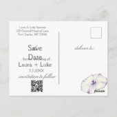 Modern Pansy Bewaar de datum Briefkaart (Achterkant)