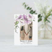 Modern Pansy Bewaar de datumfoto Briefkaart (Staand voorkant)