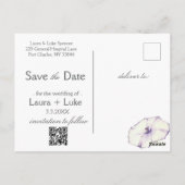 Modern Pansy Bewaar de datumfoto Briefkaart (Achterkant)