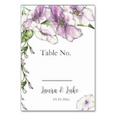 Modern Pansy Trouwtafel Nummer Kaart (Achterkant)