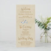 Modern Pansy Wedding Programma (Staand voorkant)