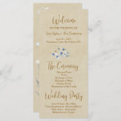 Modern Pansy Wedding Programma (Voorkant / Achterkant)