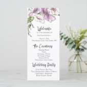 Modern Pansy Wedding Programma (Staand voorkant)