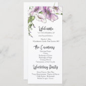 Modern Pansy Wedding Programma (Voorkant / Achterkant)