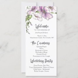 Modern Pansy Wedding Programma