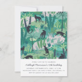 Modern Panther Oerwoud Birthday Party Kaart (Voorkant)