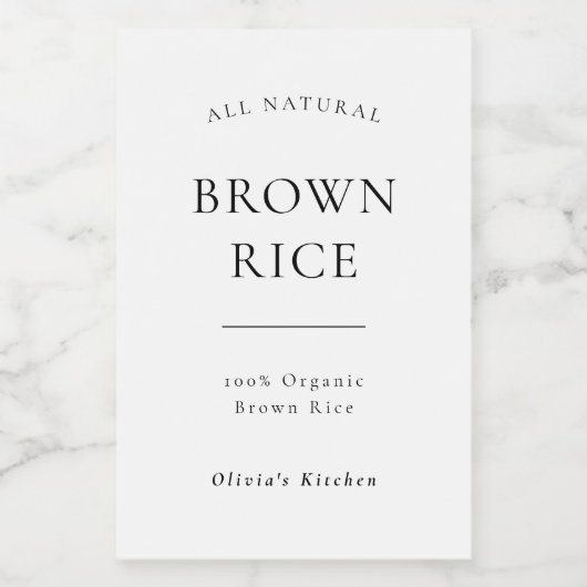 Modern pantry voedsellabel voedselcontainer etiket (Enkel label)