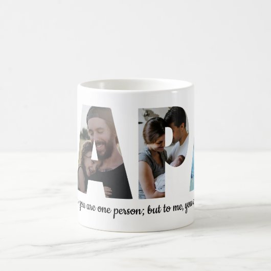 Modern PAPA 4 Fotocollage Happy Vaderdag Koffiemok (Center)