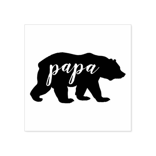 Modern Papa Beer Script Beer Silhouet Rubberstempel (Afrduk)