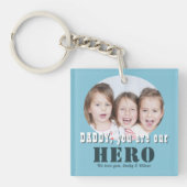 Modern papa je bent onze Hero Foto Vader Dag Sleutelhanger (Voorkant)