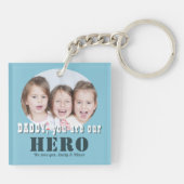 Modern papa je bent onze Hero Foto Vader Dag Sleutelhanger (Achterkant)