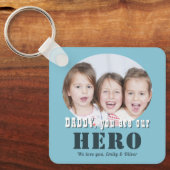 Modern papa je bent onze Hero Foto Vader Dag Sleutelhanger (Voorkant)