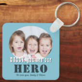 Modern papa je bent onze Hero Foto Vader Dag Sleutelhanger (Achterkant)