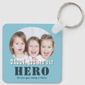 Modern papa je bent onze Hero Foto Vader Dag Sleutelhanger (Achterkant)