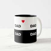Modern papa op zwart en wit tweekleurige koffiemok (Voorkant rechts)
