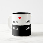Modern papa op zwart en wit tweekleurige koffiemok (Voorkant links)