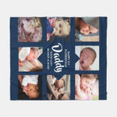 Modern papa Photo Collage Fleece Deken (Voorkant (Horizontaal))
